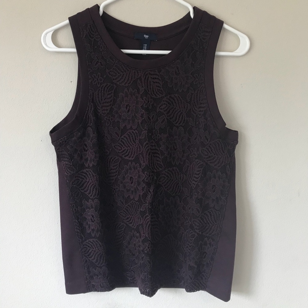 Eggplant lace tank top